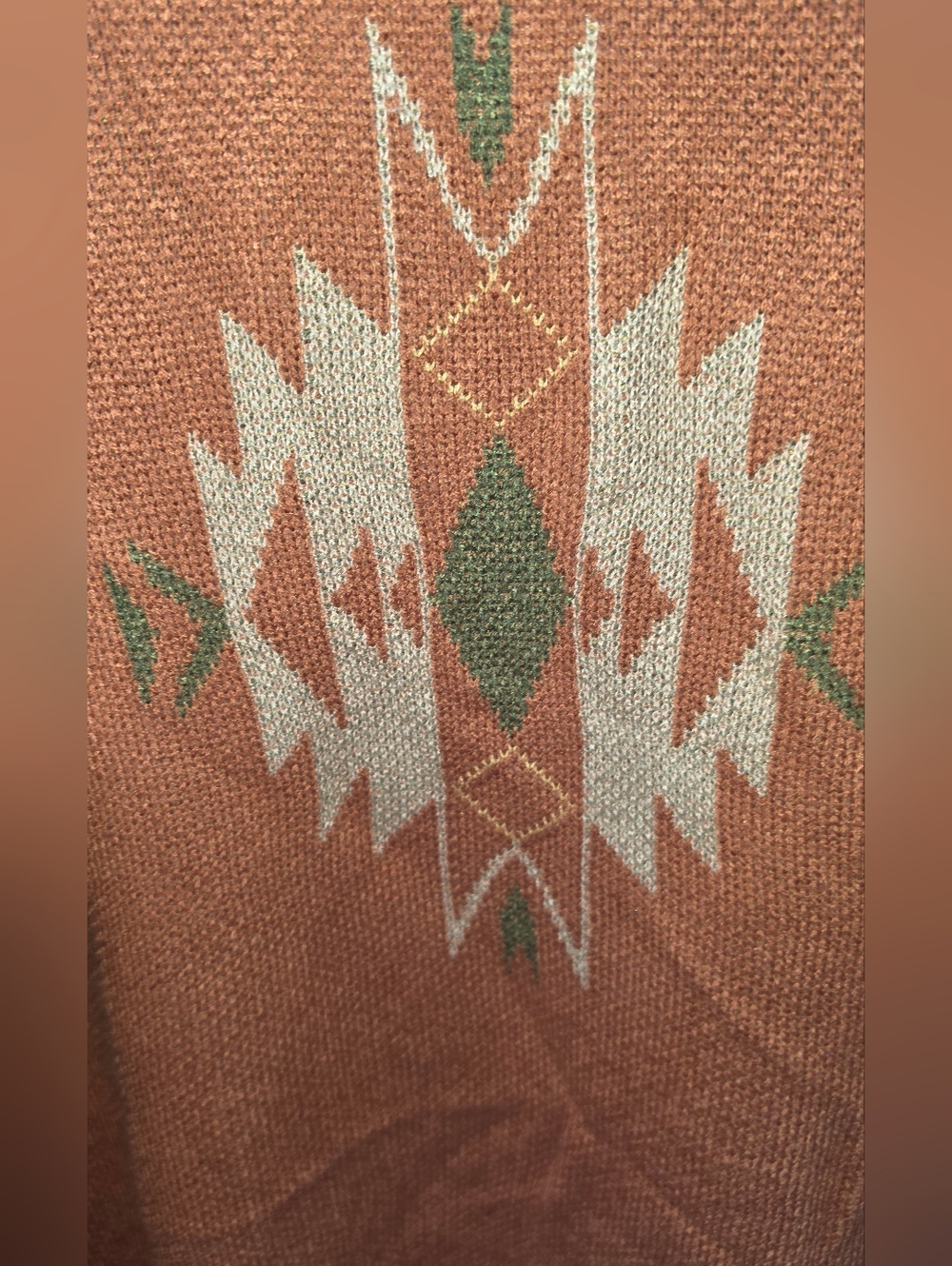 Aztec Sweater Dress - Rust - Picture 3 of 5